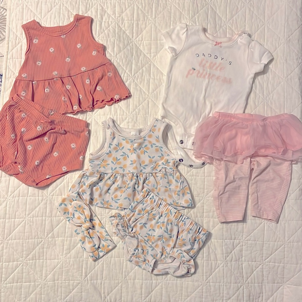 Carter’s 2-piece set; pl-baby 3-piece set